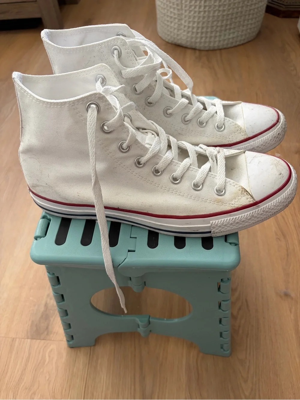Converse Men White & Red Chuck Taylor All Star High-Top Sneakers